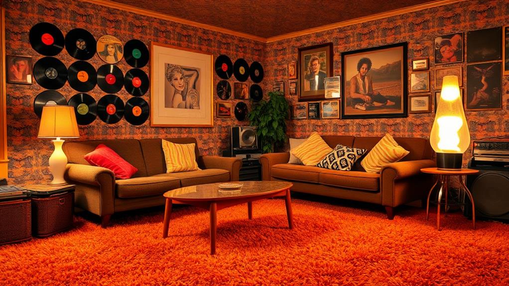 retro 70s living room decor